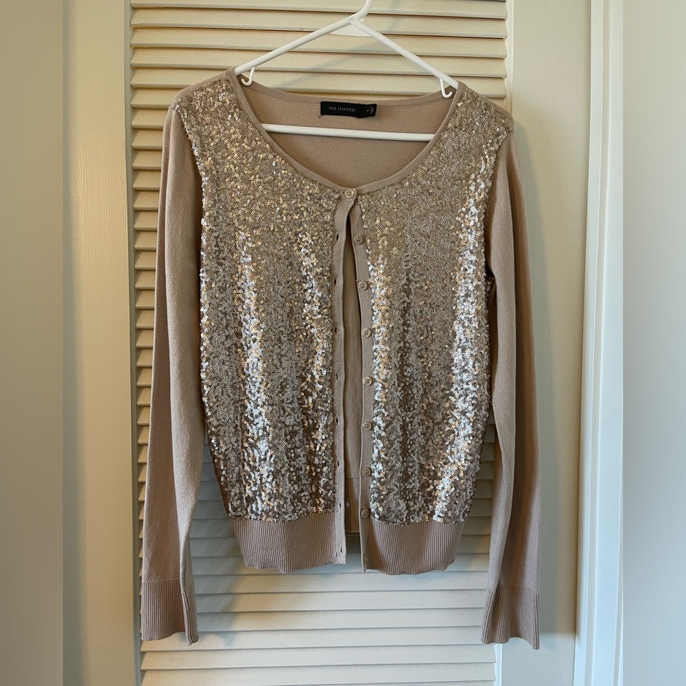 Gold sequin cardigan